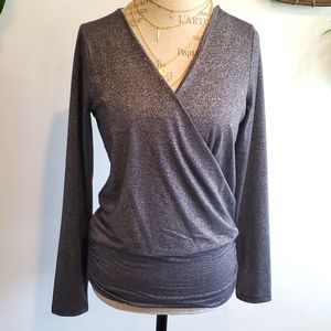 White house black market metalic blouse